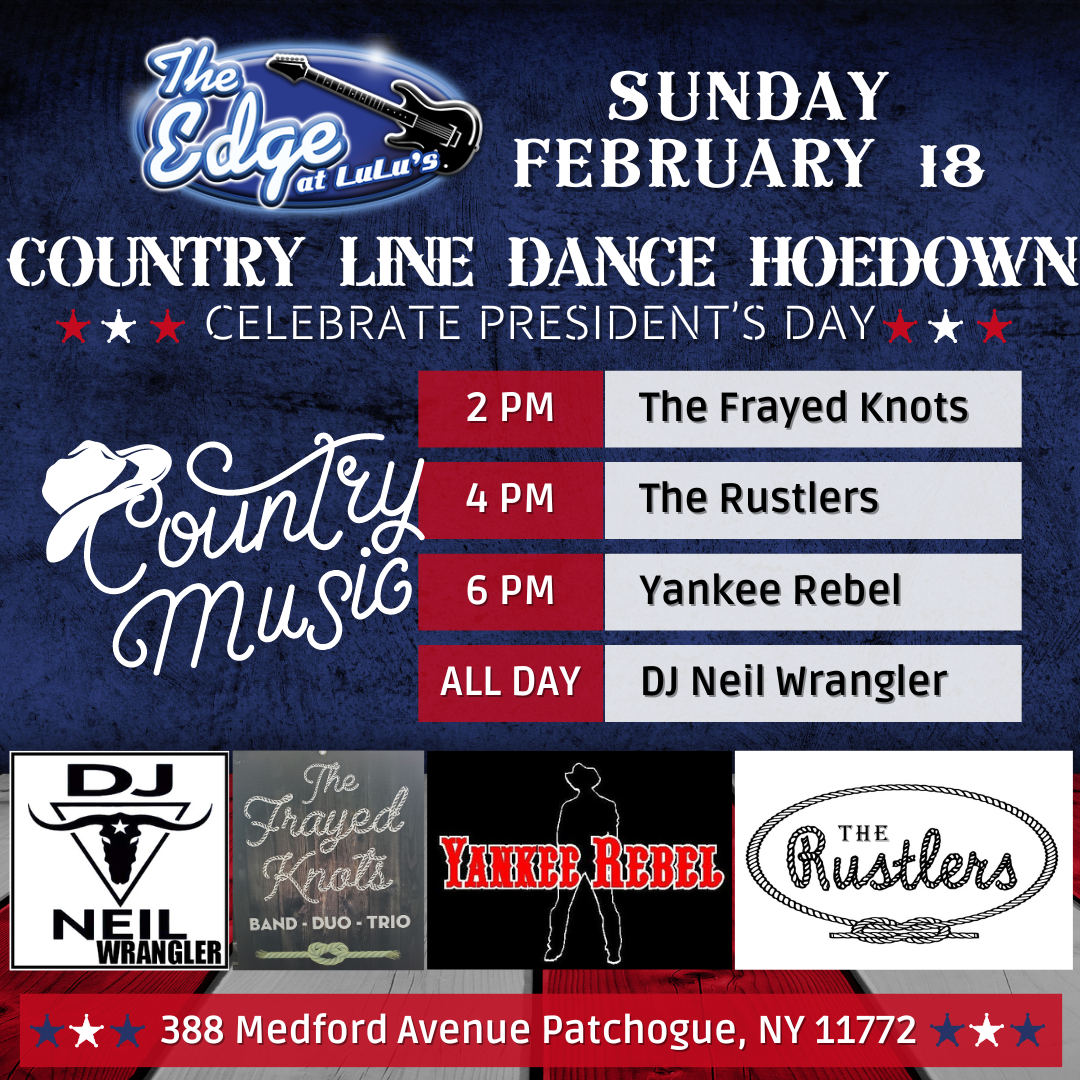 Country Line Dance Hoedown Sunday February 18th 2PM The Edge At Lulu’s